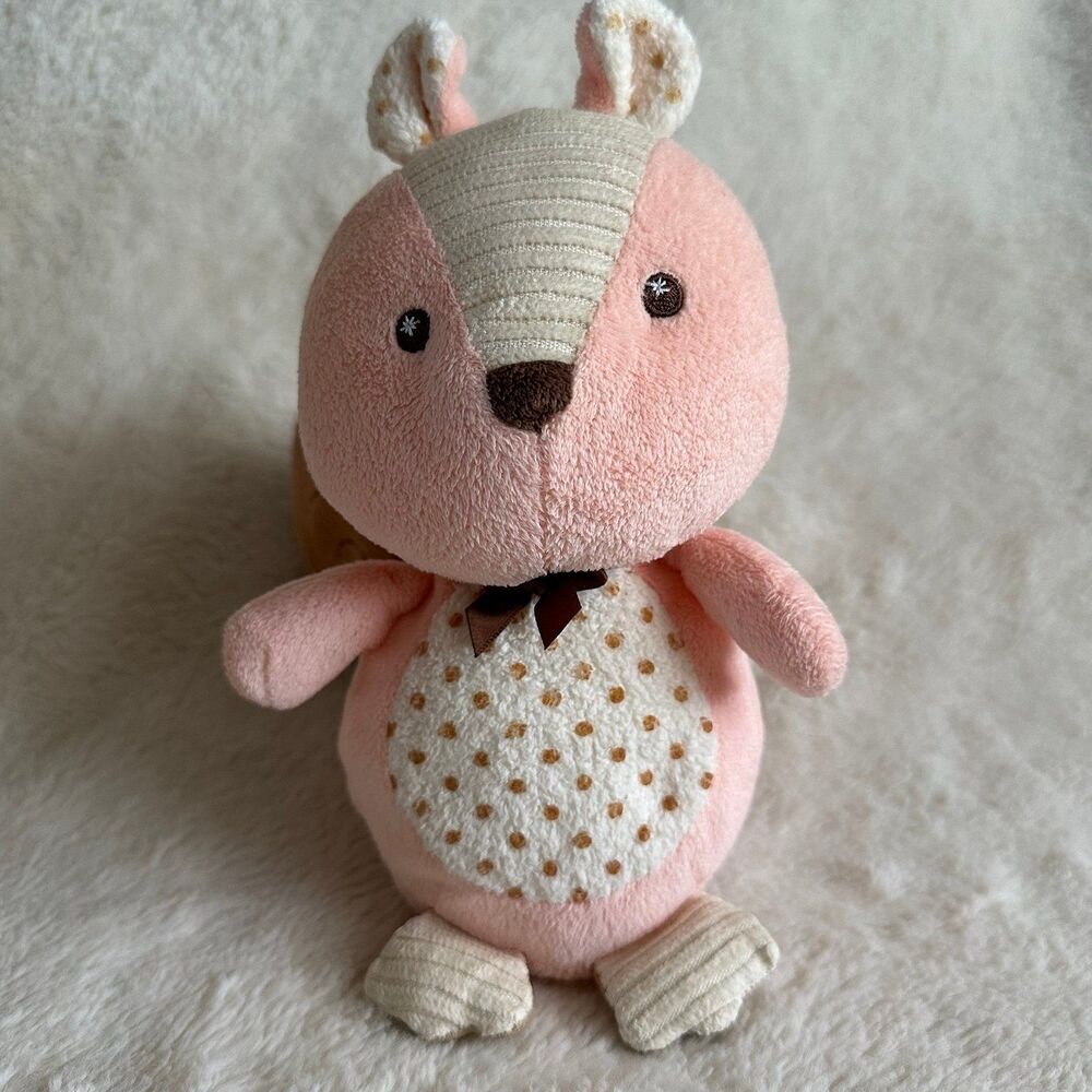 Babies R Us Pink Brown Squirrel Plush 8” Infant Stuffed Animal Toy